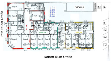 floor plan of our dorm in Fritz-Reuter-Straße